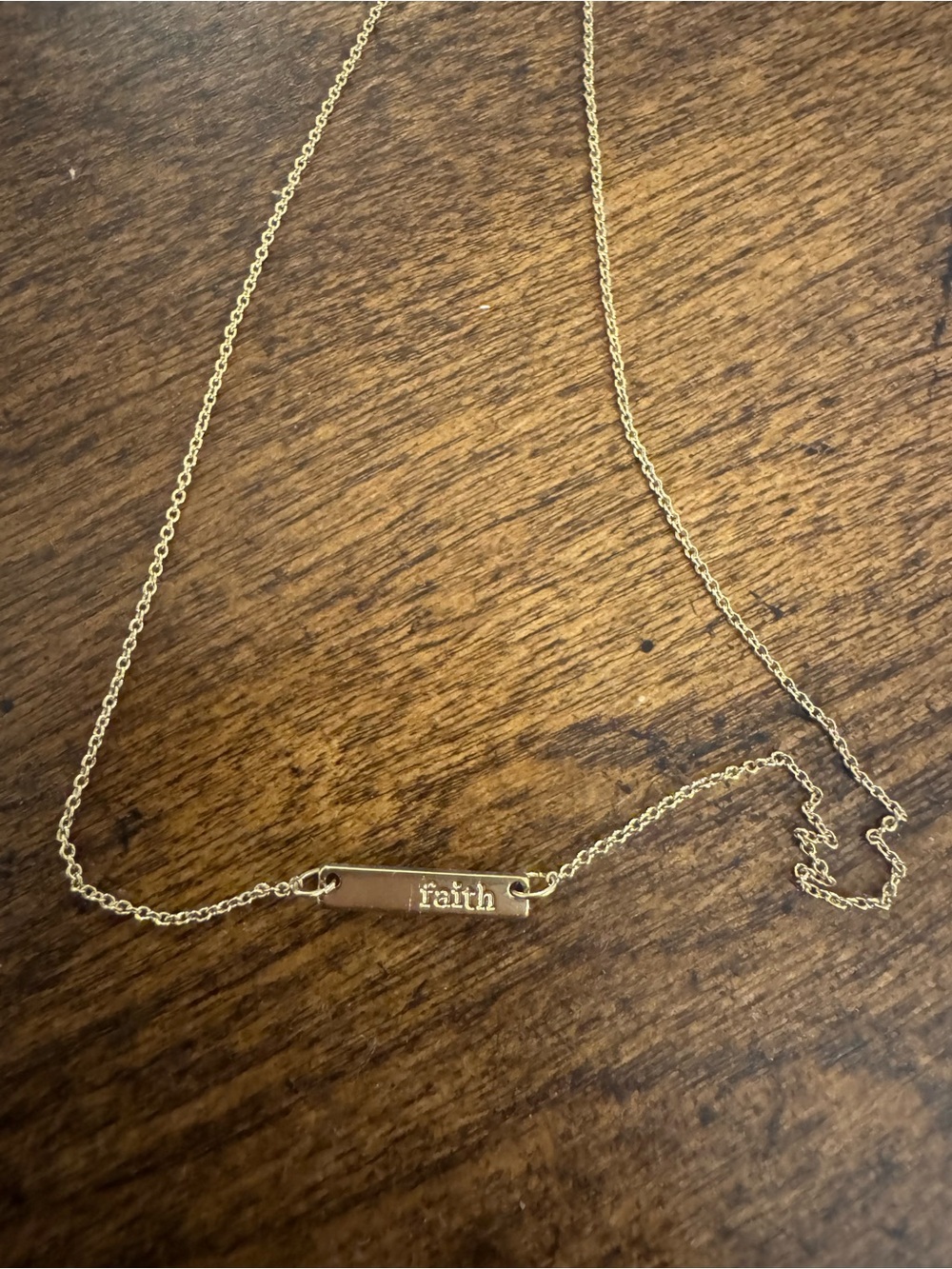 NWOT Tiny Tags Gold 'Faith' Bar Necklace - Women's Inspirational Jewelry